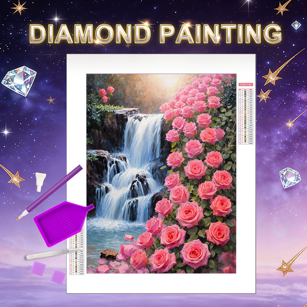 Resin Art With Rose - HUACAN Diamant-Mosaik-Sets Rosenblüte Heim-Raumdekoration Kunsthandwerk Diamantmalerei