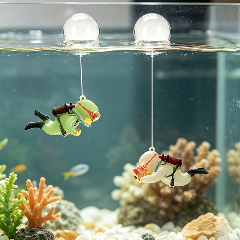 Resin Art Underwater - Aquarium-Dekoration aus Kunstharz: Mini-Taucherfigur mit leuchtender
