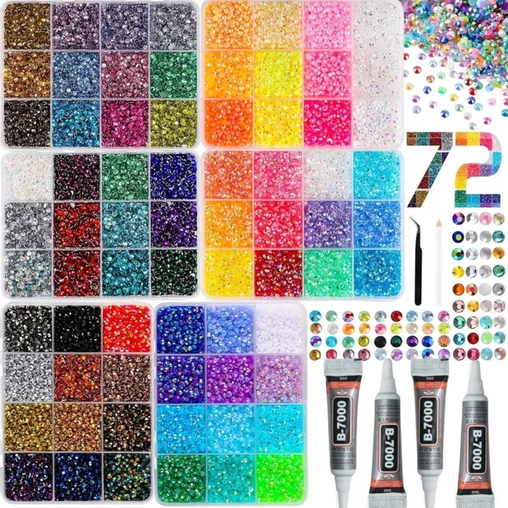 Resin Art And Jewelry - Mehrfarbiges Harz-Strass-Set Funkelnde DIY-Dekoration Nagelkunst-Strasssteine Diamantkunst