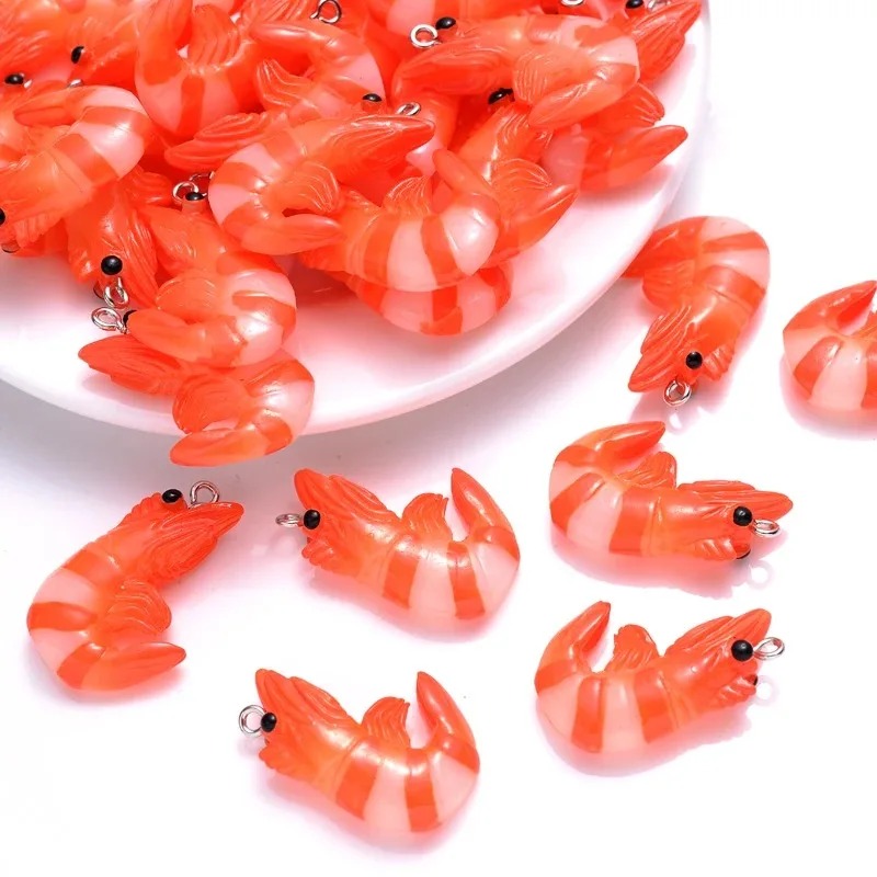 Resin Art Kits For Adults - 10 Stück Acrylharz Cartoon-Meeresfrüchte-Anhänger 3D Simulierte