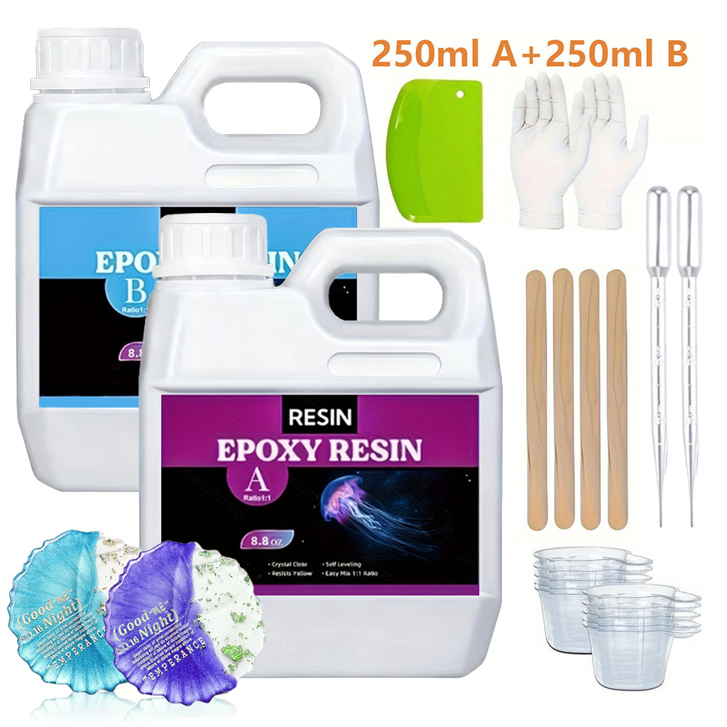 Resin Art Mold - 125ml/250ml Kristallklares Gießharz-Set, blasenfreies Epoxidharz für