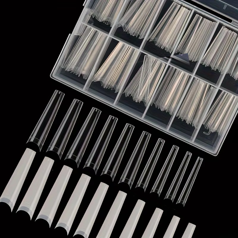 Resin Art Youtube - 240-teiliges Nail Art-Set, vorgefertigte C-förmige Strass-Röhrennägel,