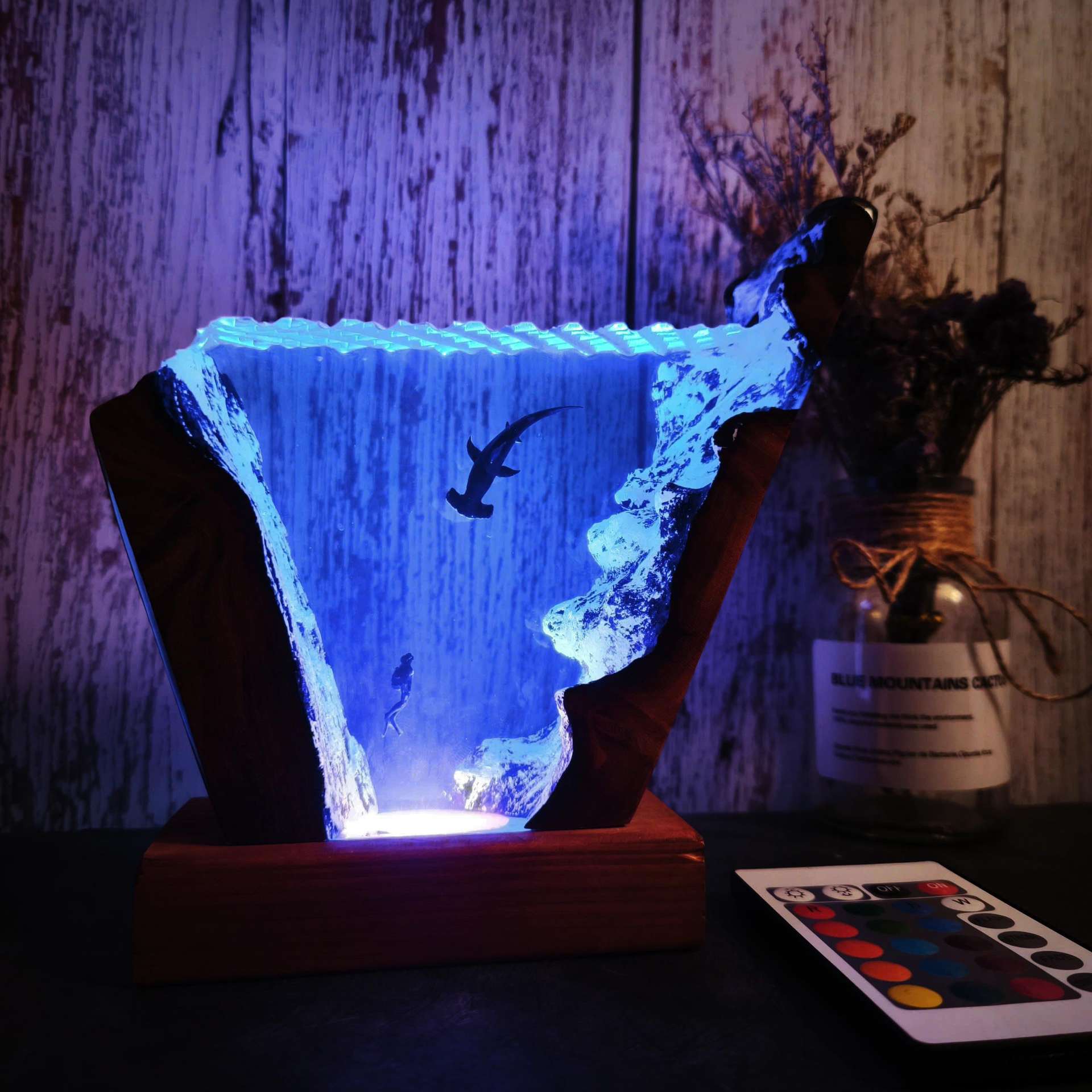 Resin Art Gift For Wedding - 6 * 4-Zoll Ozean-Serie Taucher Hammerhai