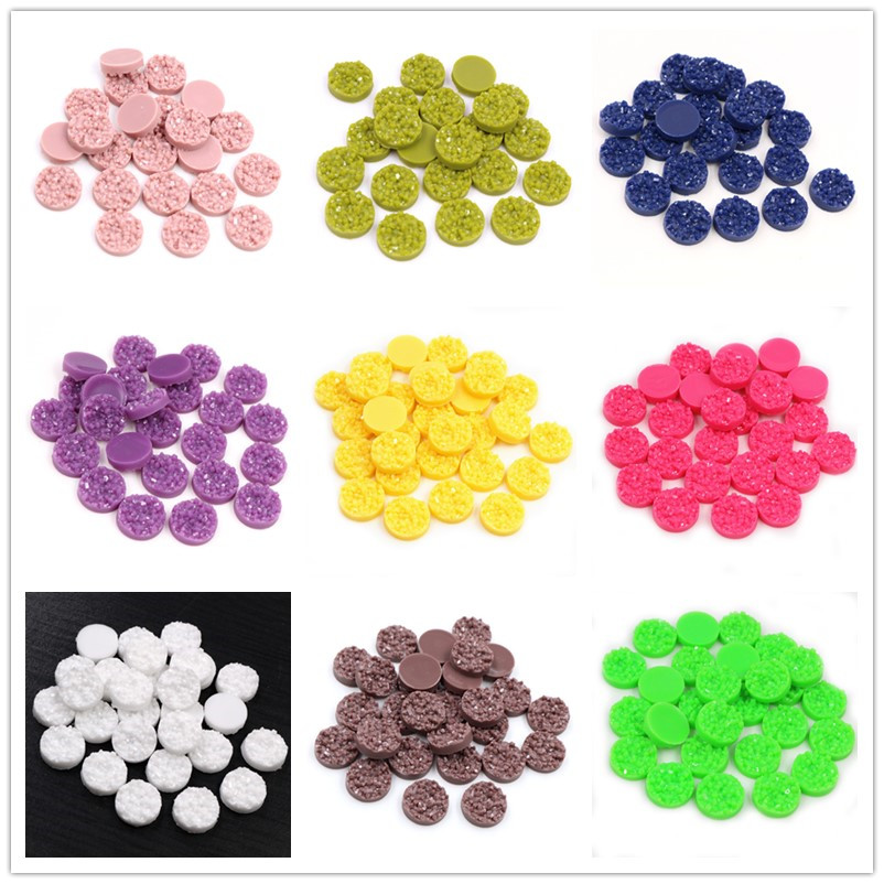 Resin Art Calligraphy - 40 Stück Harz Druzy Cabochons Kuppel