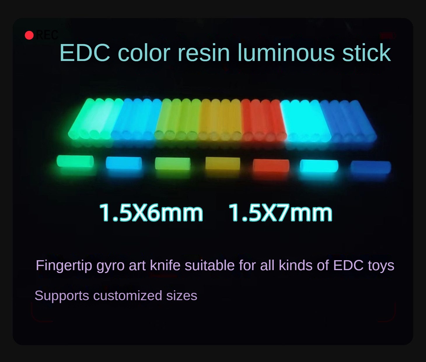 Resin Art Youtube - Nicht Tritium 1,5 × 6mm 1,5x7mm