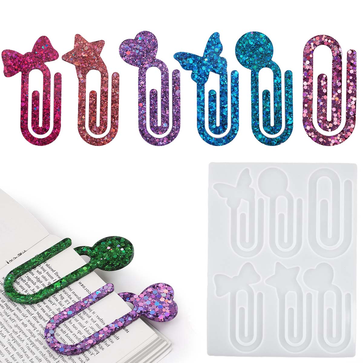 Resin Art Mold - Kristall Epoxidharz Form DIY Büroklammer Halter