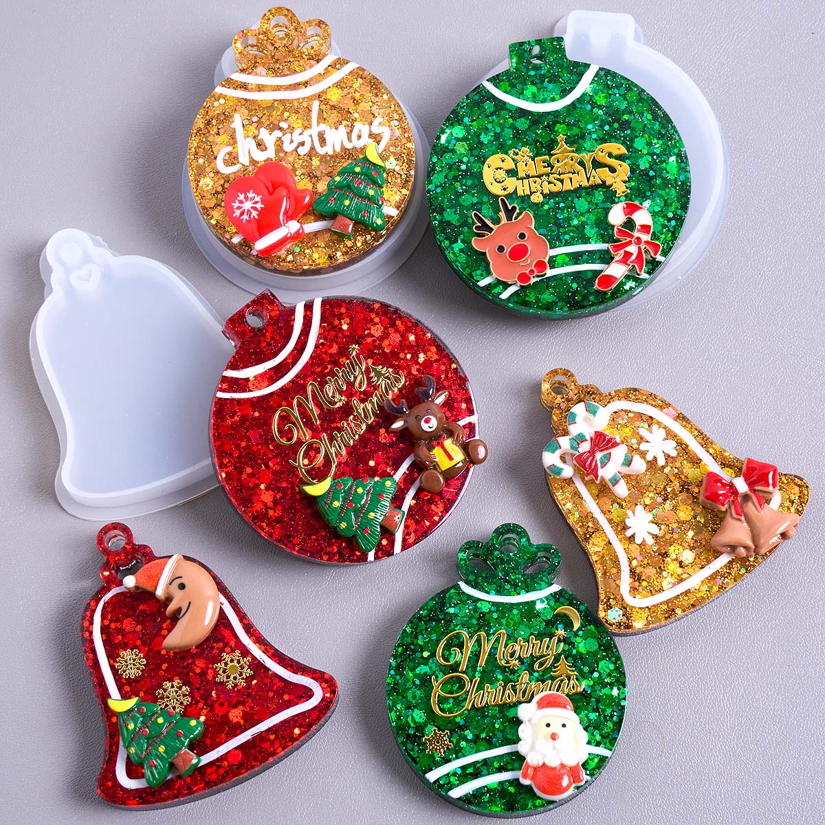 Resin Art Mold - Weihnachten Tag Anhänger Silikon Form DIY