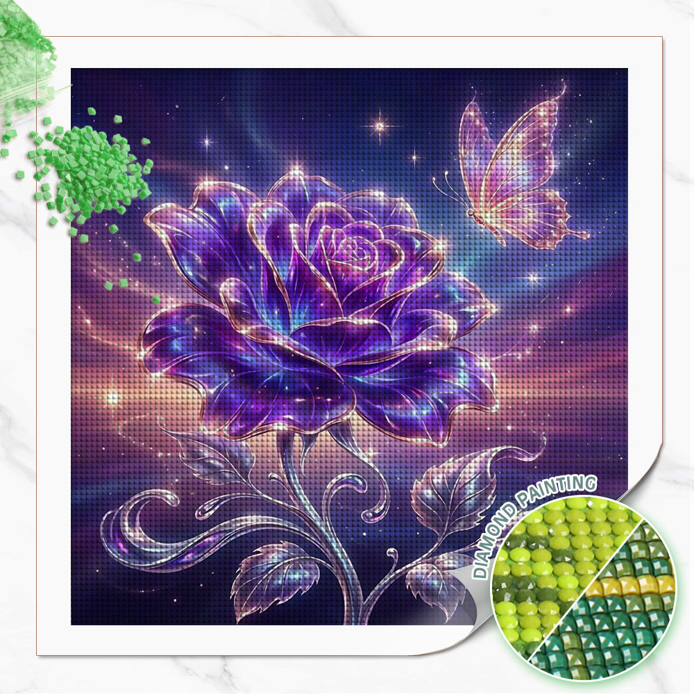 Resin Art With Rose - Huacan Vollquadratische und Runde Diamant-Malerei Rose