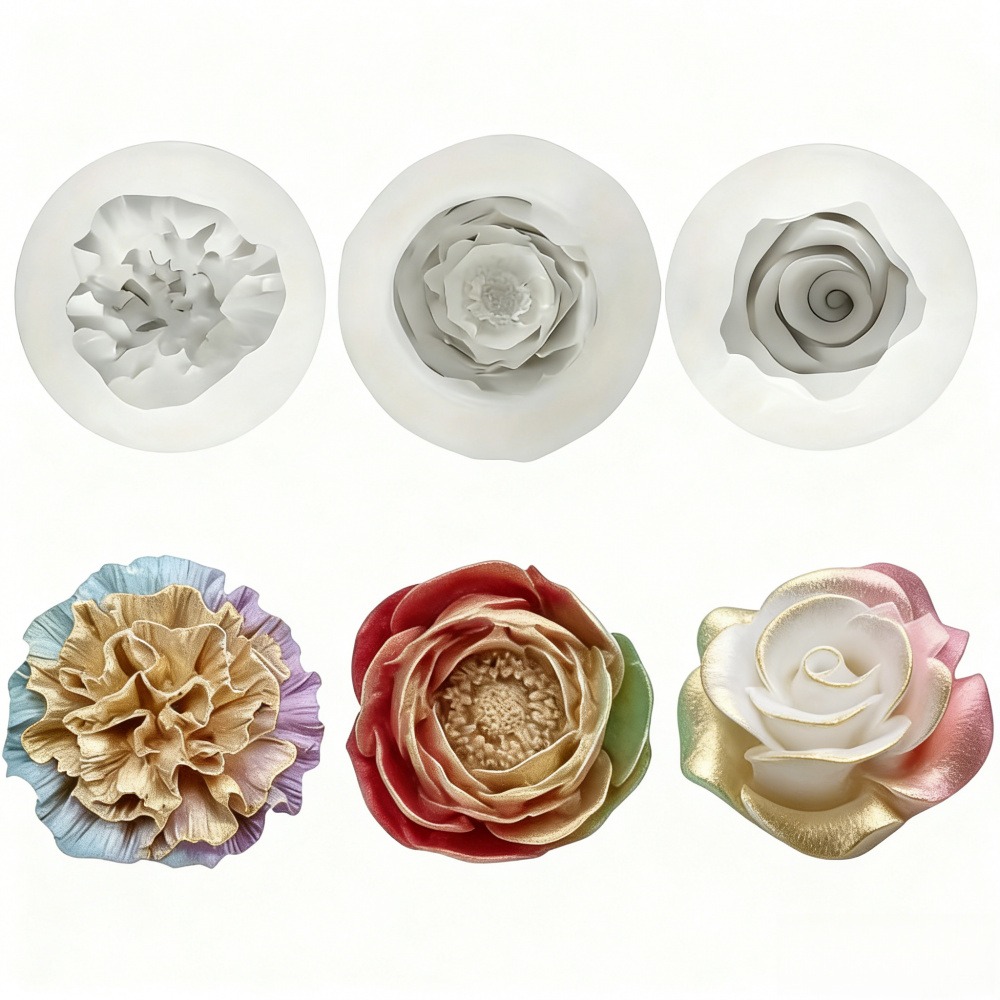 Resin Art Rose Petals - 3-teilige Silikonformen für Rosen, Pfingstrosen und