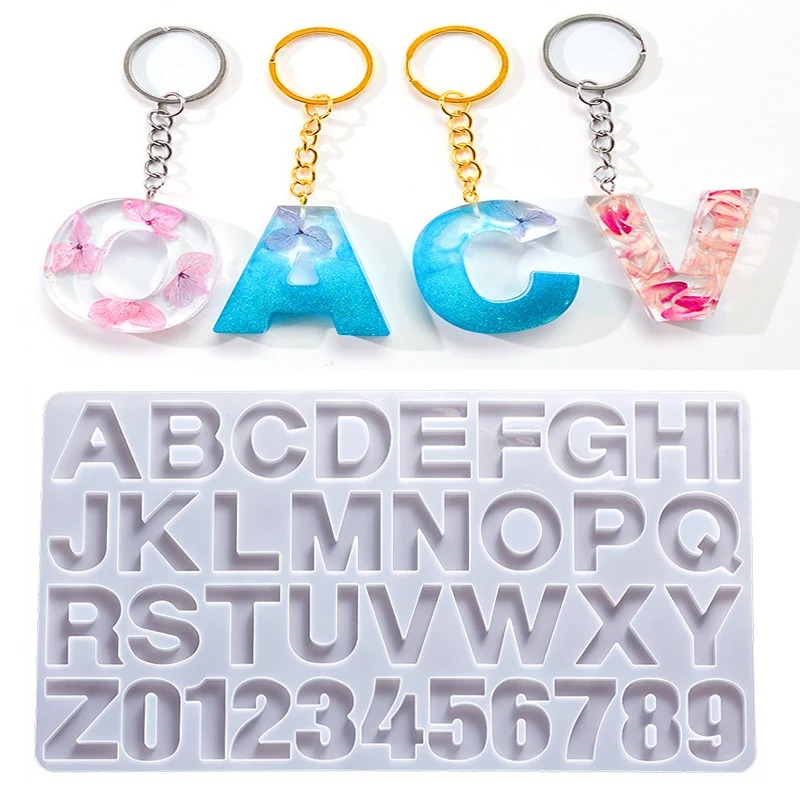 Resin Art Letters - Alphabet Epoxidharz Silikonform DIY Buchstabe Zahl