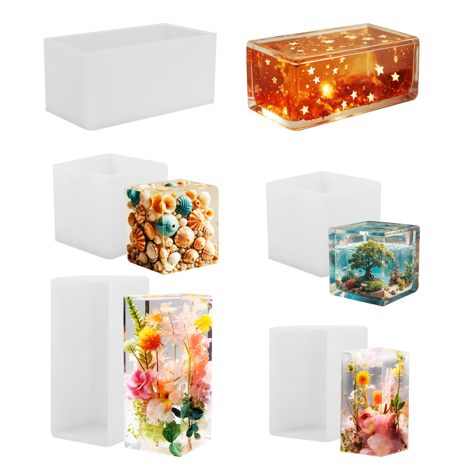 Resin Art Letters - Epoxidharz-Gießform Silikonform DIY Quaderförmige Harzform Kristall-Epoxid
