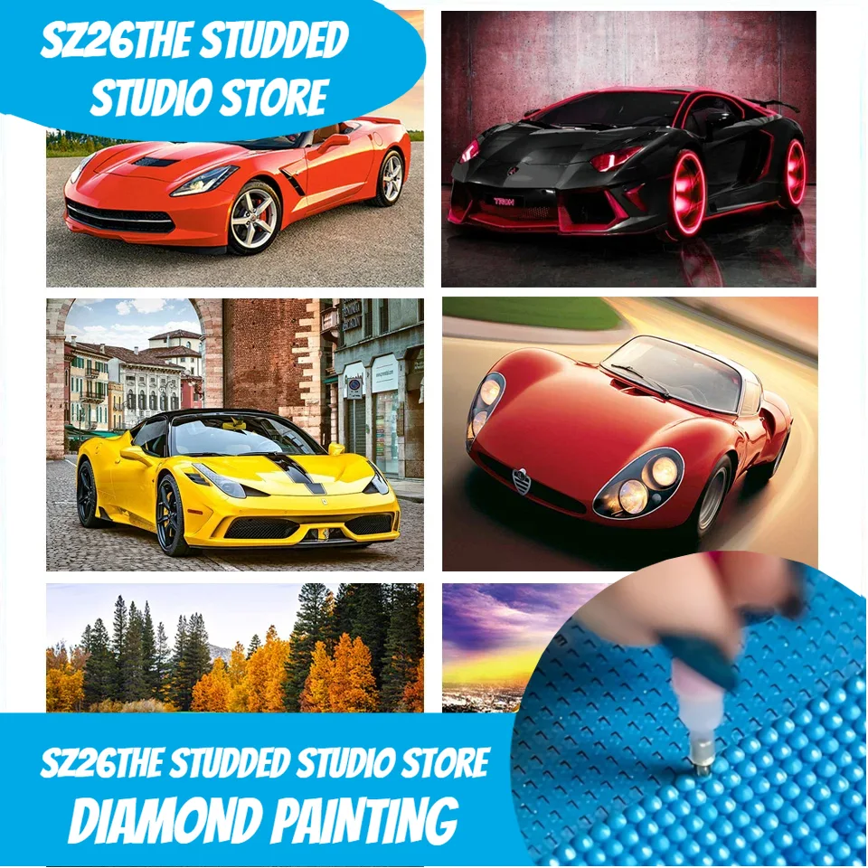 Resin Art Images - Sz26 Diamant-Stickerei Lamborghini GTP, Super-Sportwagen, 5D-Stickerei,