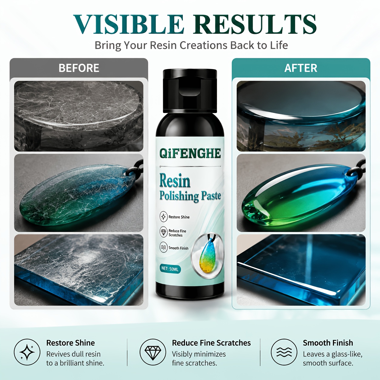 Resin Art Youtube - Epoxidharz-Politur und Restaurierungsverbindung für Kunstharz 1,69oz