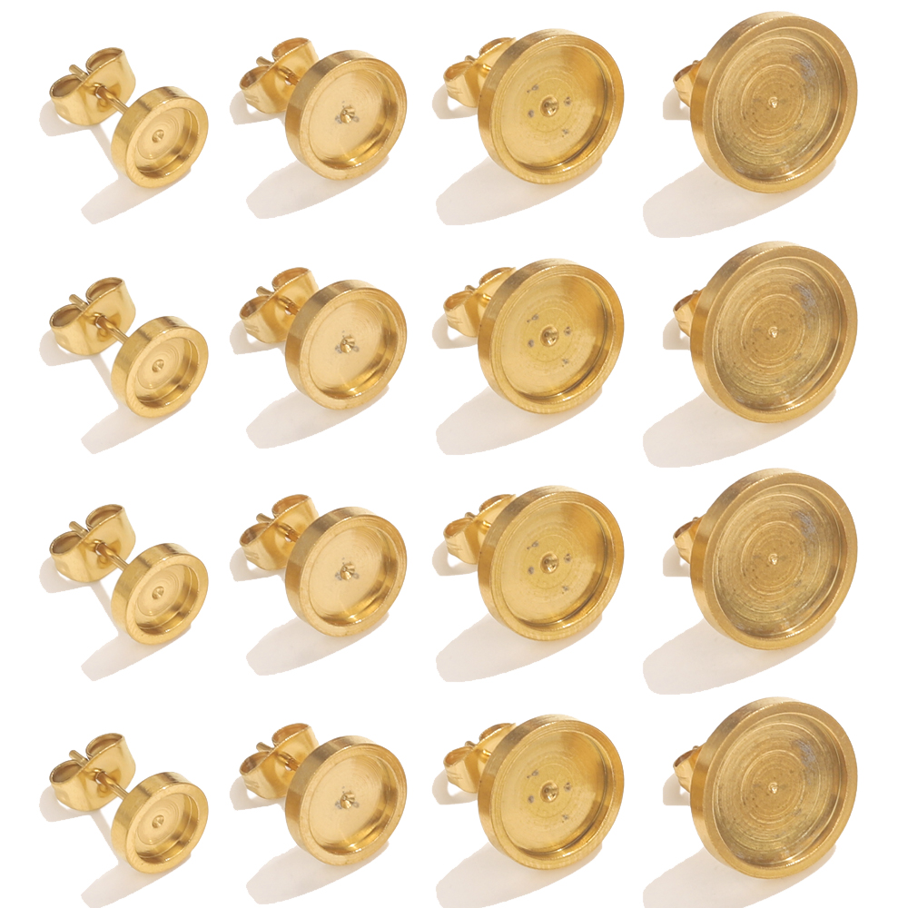 Resin Art Calligraphy - 10 Stück Edelstahl Gold Ohrring Ohrstecker