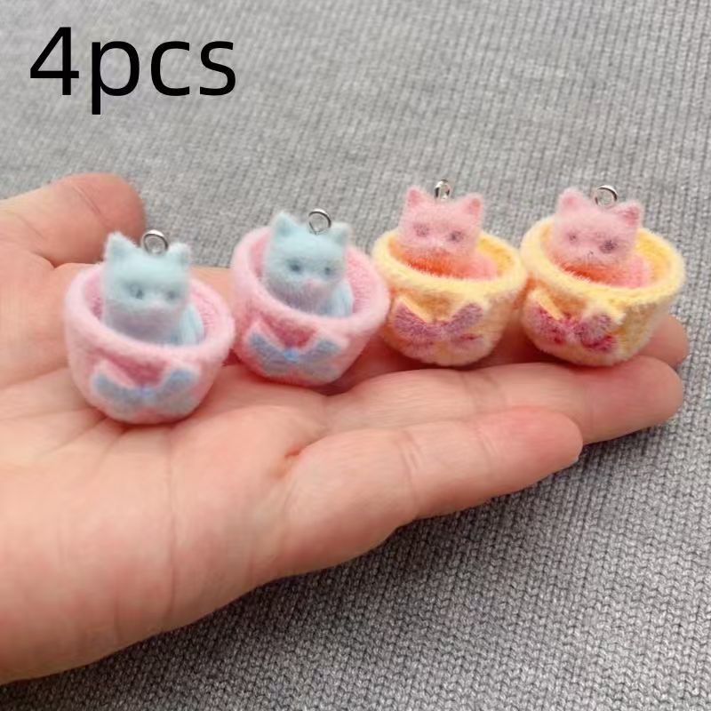 4 Stück 3D-Plüsch-Katzenanhäng – Resin Art Calligraphy Bewertung und Preis