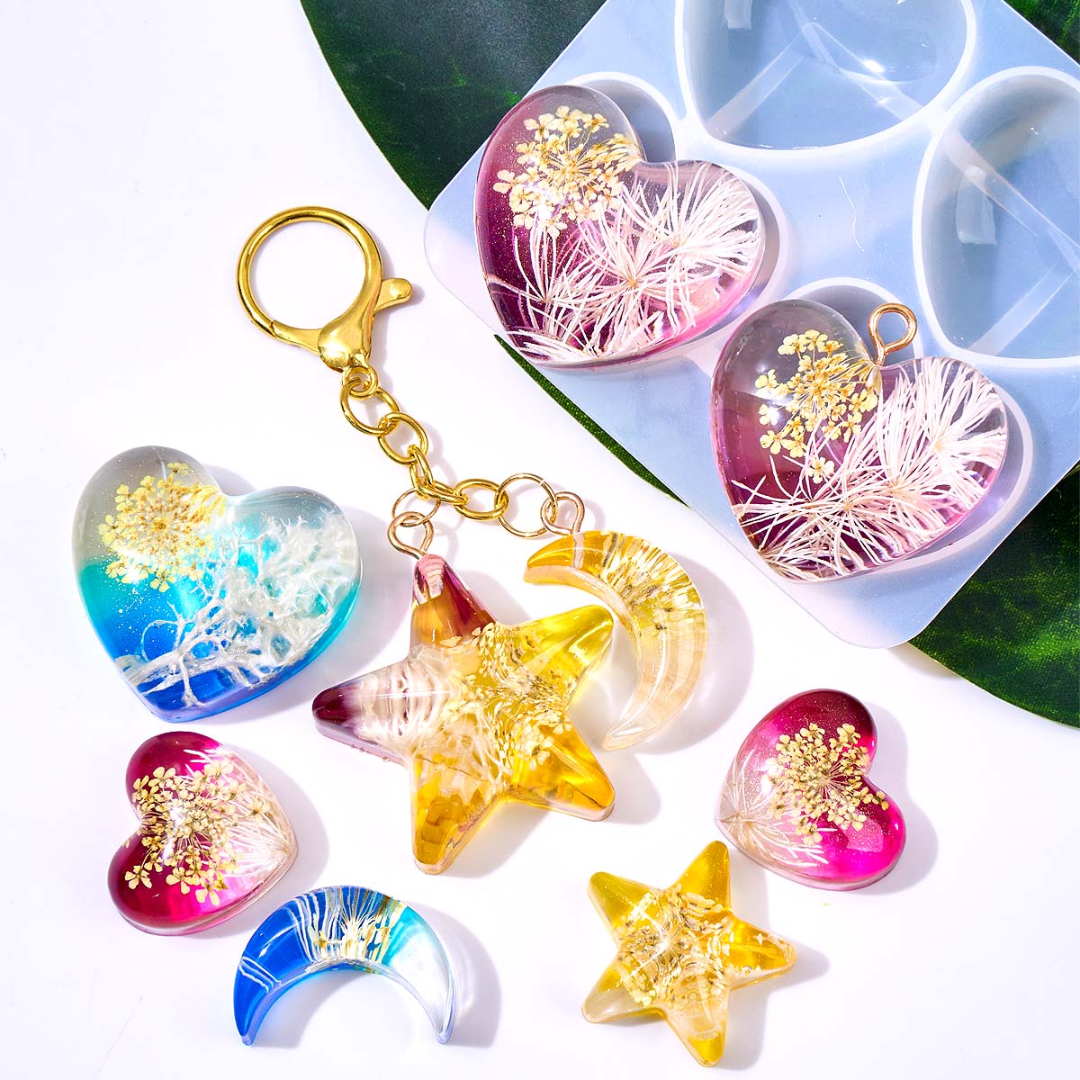 Herz-Stern-Mond-Anhänger Silik – Resin Art Letters Bewertung und Preis