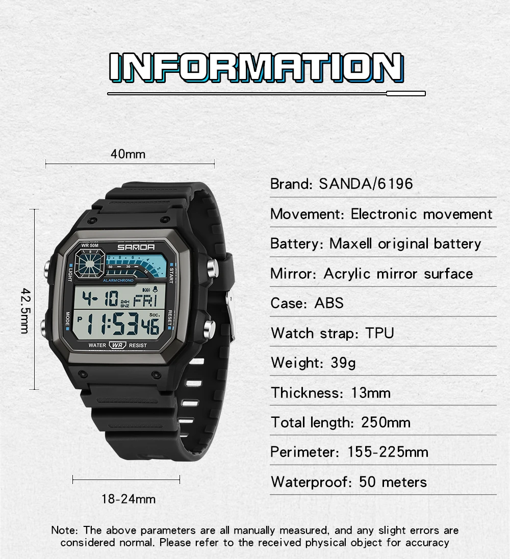SANDA 6196 Männer Elektronisch – Resin Art Underwater Bewertung und Preis