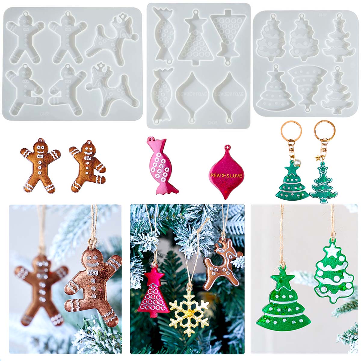 Weihnachten Serie Ohrringe Anh – Resin Art Mold Bewertung und Preis