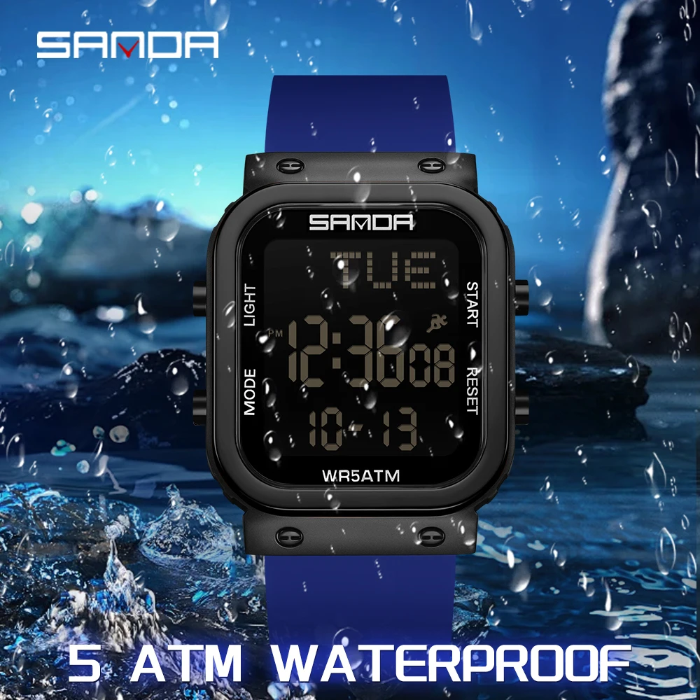 SANDA Digitaluhr für Herren, M – Resin Art Underwater Bewertung und Preis