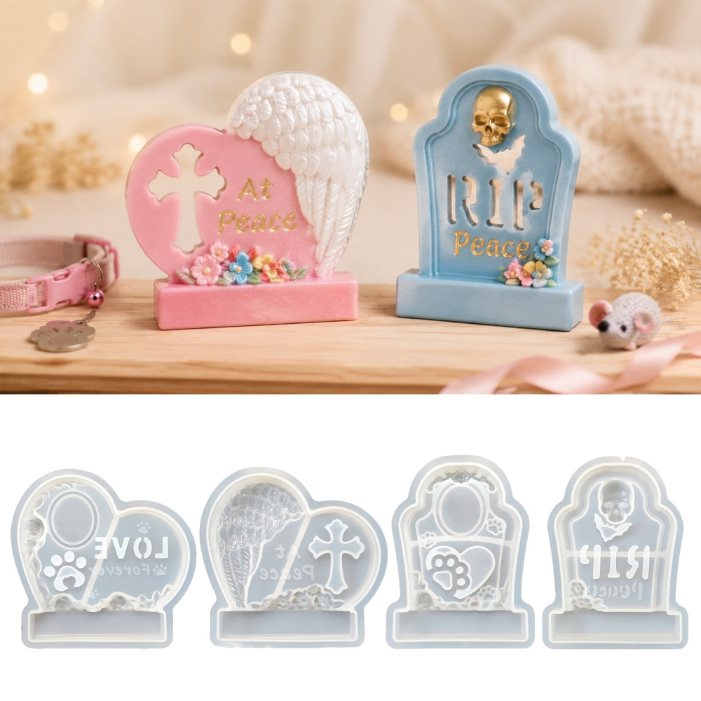 S0304 Herzförmige Grabstein-Bi – Resin Art Mold Bewertung und Preis