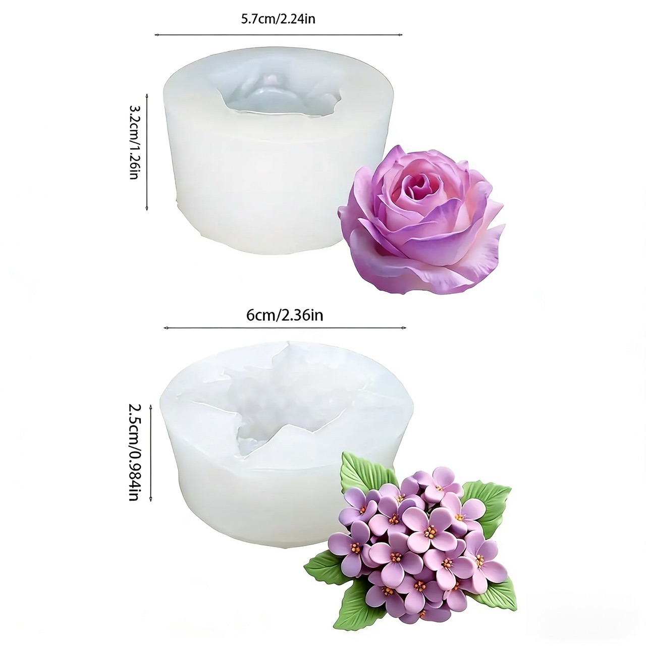2 Stück 3D-Silikonformen mit R – Resin Art With Rose Bewertung und Preis